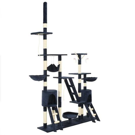 Cat Tree | Blue | Particle board frame, plush, sisal rope | Extra Tall