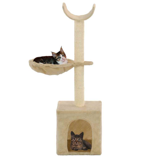 Cat Tree | Beige | Particle Board | 105 cm | Durable | Cat Tree