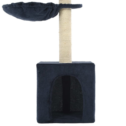 Cat Tree | Blue | Particle board, plush fabric, sisal rope | Medium