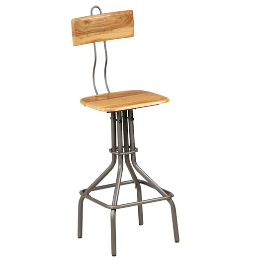 Bar Chair | Set of 2 | Teak and Steel Grey