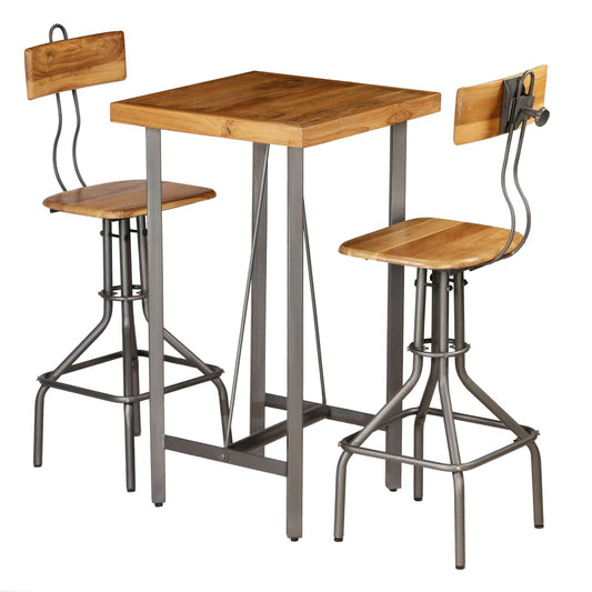 Bar Set 3 Pieces Solid Reclaimed Teak