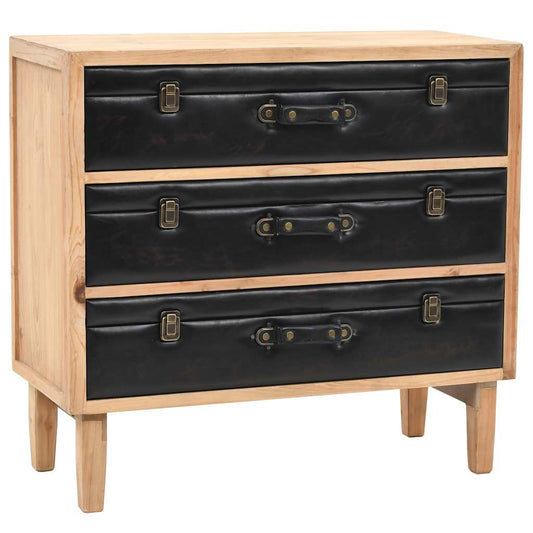 Drawer Cabinet Solid Fir Wood 80x36x75 cm