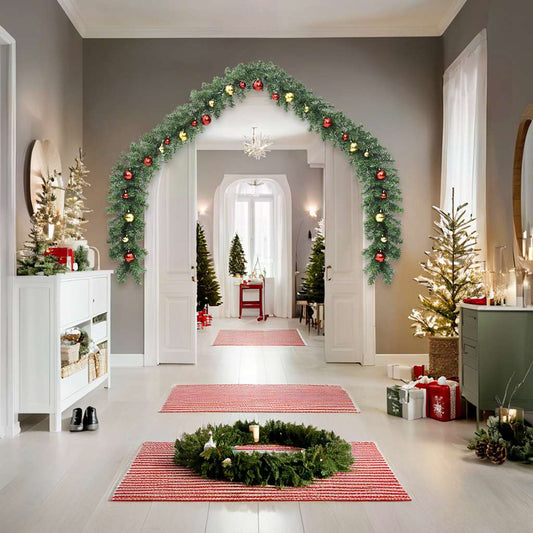 246407 vidaXL Christmas Garland Decorated with Baubles and LED Lights 10 m
