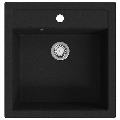142948 vidaXL Granite Kitchen Sink Single Basin Black