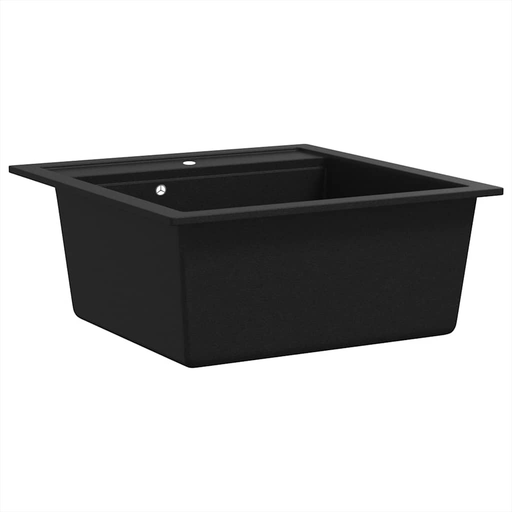142948 vidaXL Granite Kitchen Sink Single Basin Black