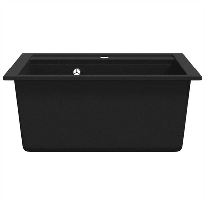 142948 vidaXL Granite Kitchen Sink Single Basin Black