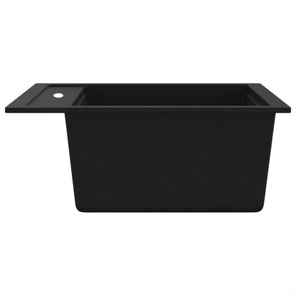 142948 vidaXL Granite Kitchen Sink Single Basin Black