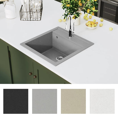 Granite Kitchen Sink Single Basin Grey