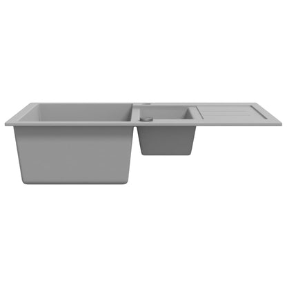 Granite Kitchen Sink Double Basin Grey