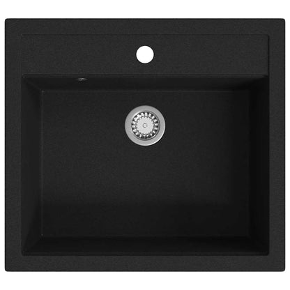 142954 vidaXL Granite Kitchen Sink Single Basin Black