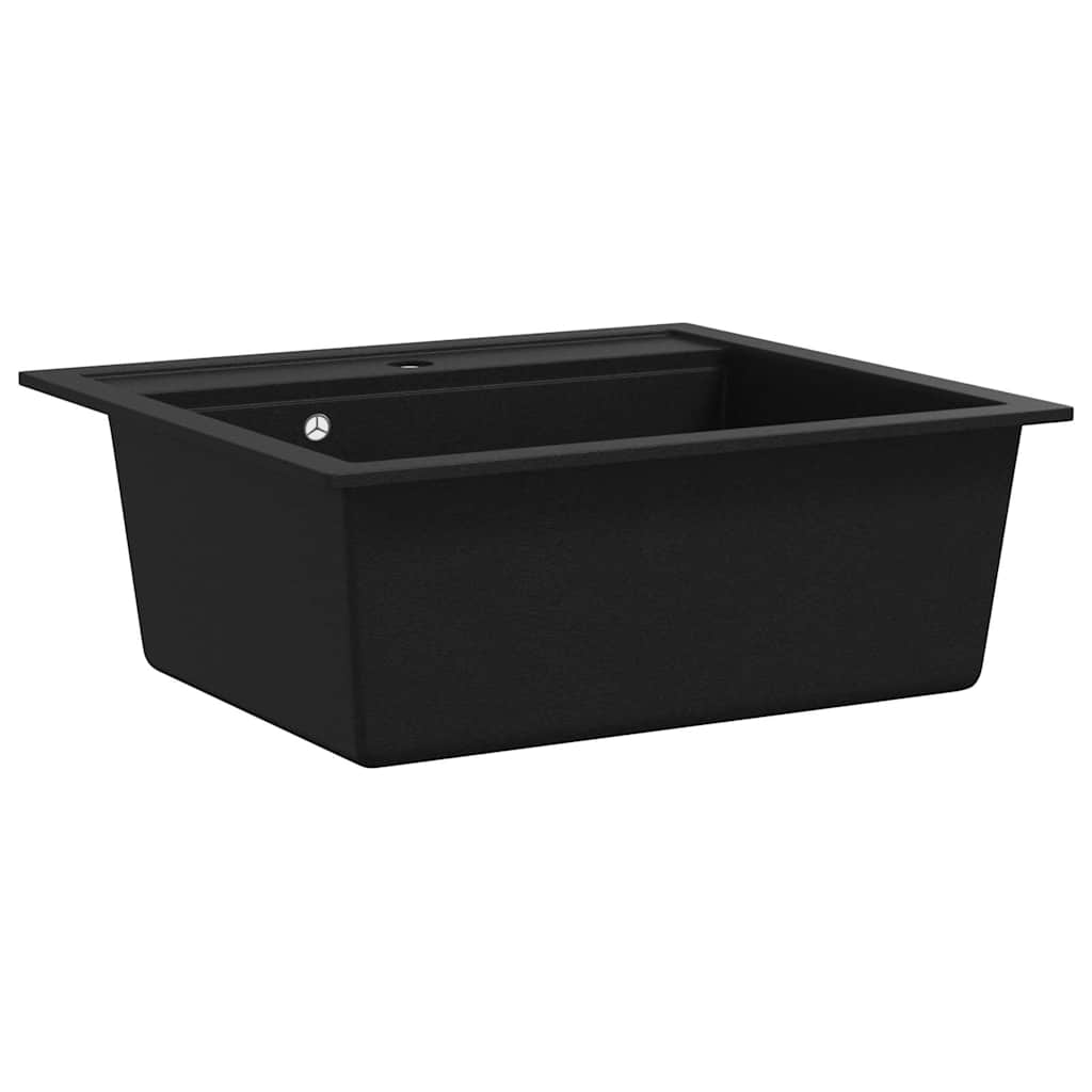 142954 vidaXL Granite Kitchen Sink Single Basin Black
