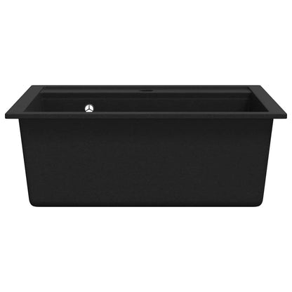 142954 vidaXL Granite Kitchen Sink Single Basin Black