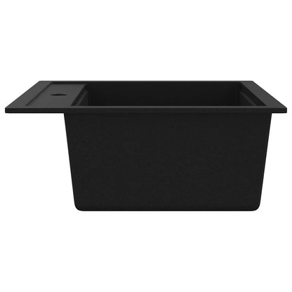 142954 vidaXL Granite Kitchen Sink Single Basin Black