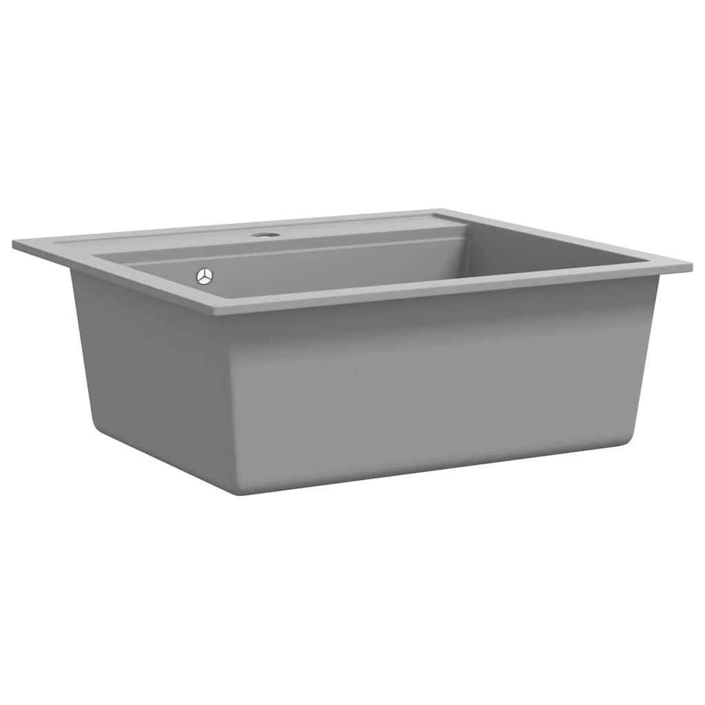 142955 vidaXL Granite Kitchen Sink Single Basin Grey