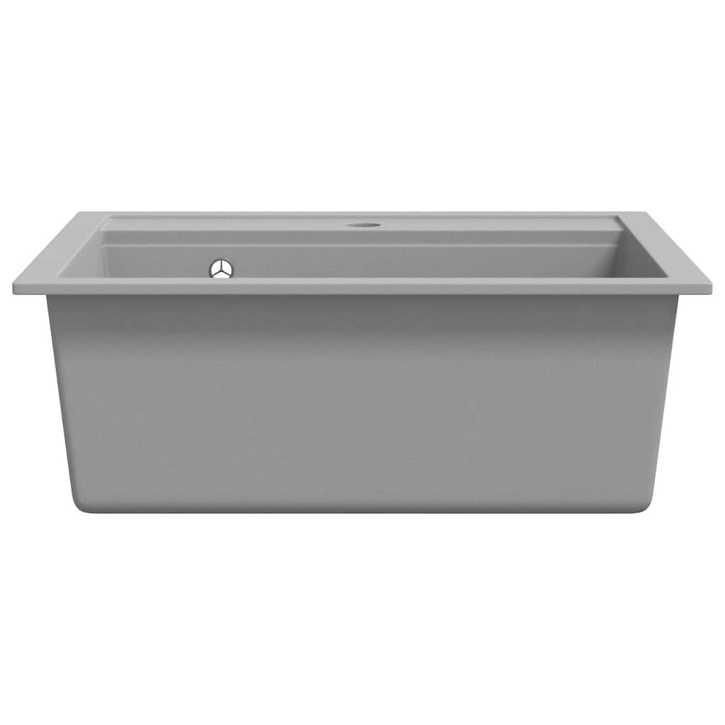 142955 vidaXL Granite Kitchen Sink Single Basin Grey