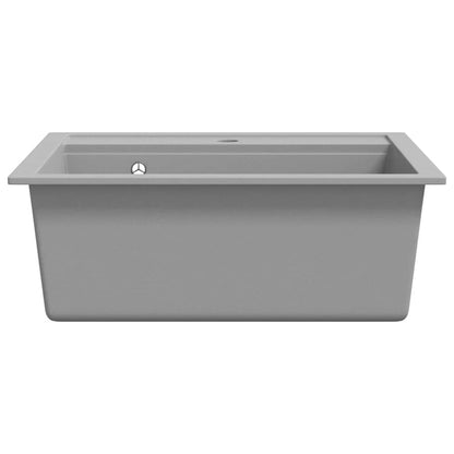 142955 vidaXL Granite Kitchen Sink Single Basin Grey