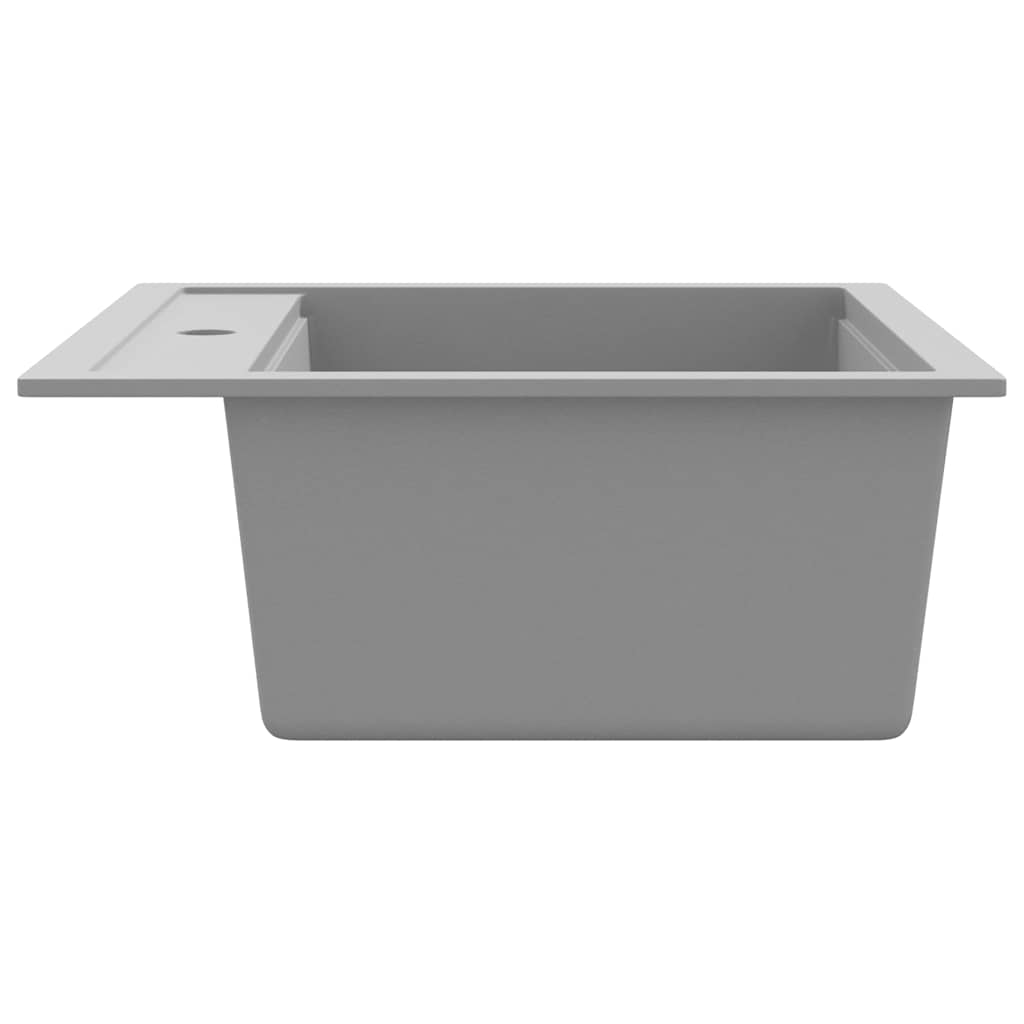 142955 vidaXL Granite Kitchen Sink Single Basin Grey