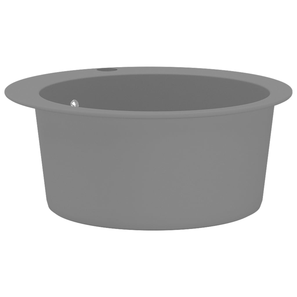 Granite Kitchen Sink Single Basin Round Grey