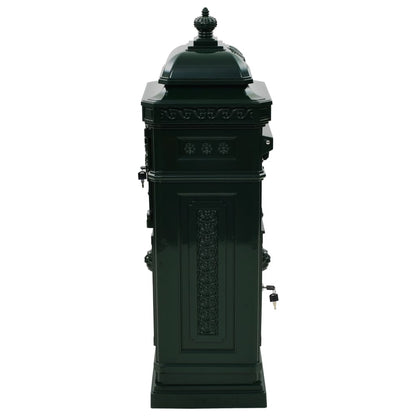 Pillar Letterbox Aluminium Vintage Style Rustproof Green