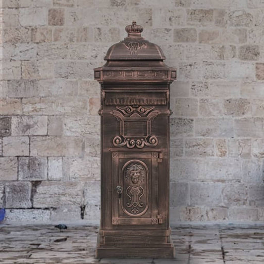 Pillar Letterbox | Bronze | Cast aluminium | Medium | Decorative Inlays