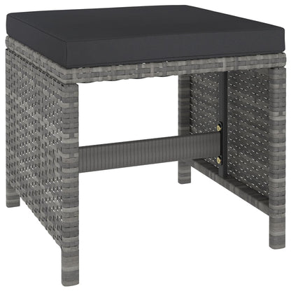 6 Piece Patio Dining Set with Cushions Poly Rattan Gray