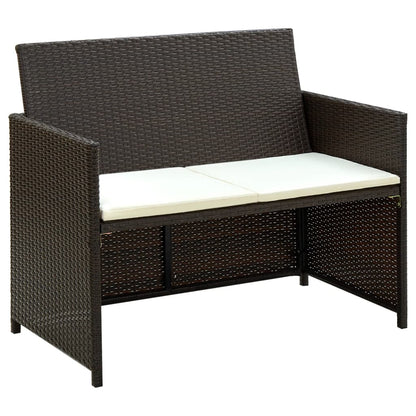 2-seater Sofa Brown PE (polyethylene) rattan 2-Seater Lightweight