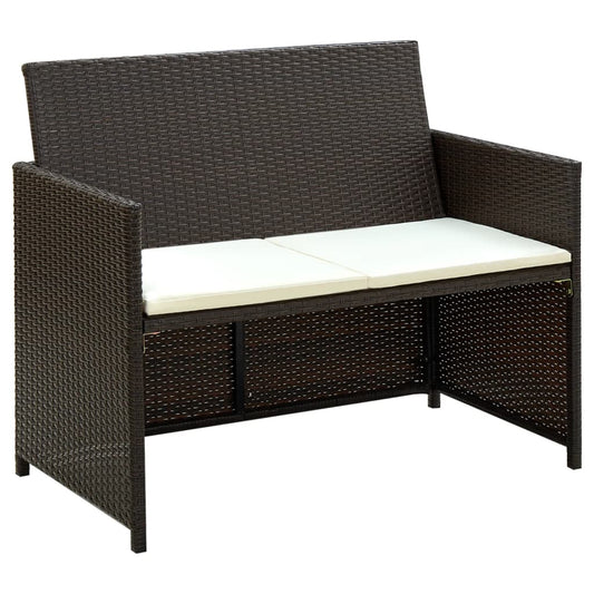 2-seater Sofa Brown PE (polyethylene) rattan 2-Seater Lightweight