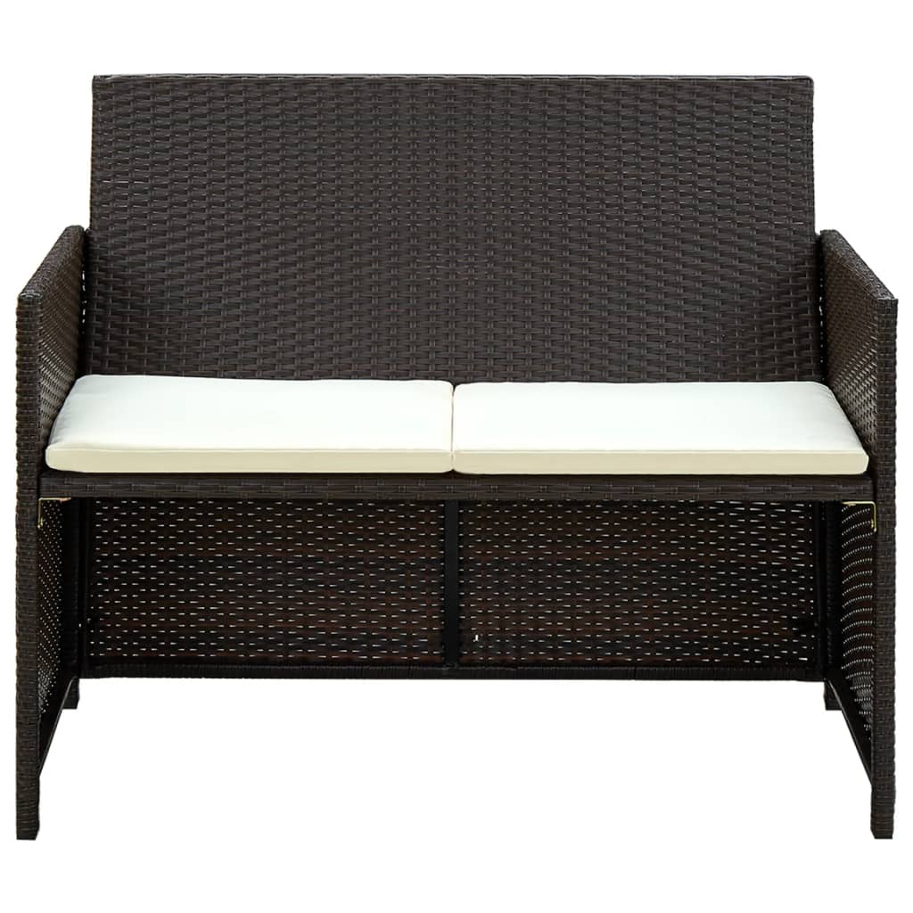 2-seater Sofa Brown PE (polyethylene) rattan 2-Seater Lightweight