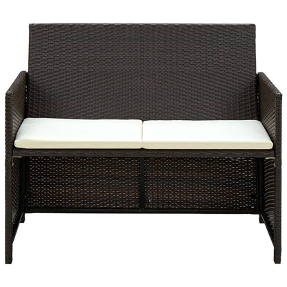 2-seater Sofa Brown PE (polyethylene) rattan 2-Seater Lightweight
