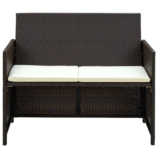 2-seater Sofa Brown PE (polyethylene) rattan 2-Seater Lightweight