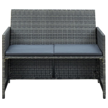 2-seater Sofa Gray PE rattan 2-Seater Light Weight