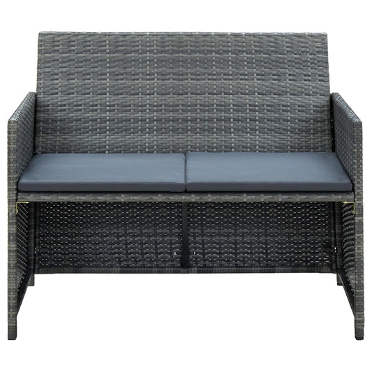 2-seater Sofa Gray PE rattan 2-Seater Light Weight