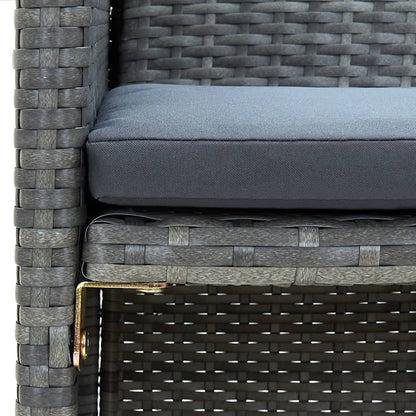 2-seater Sofa Gray PE rattan 2-Seater Light Weight