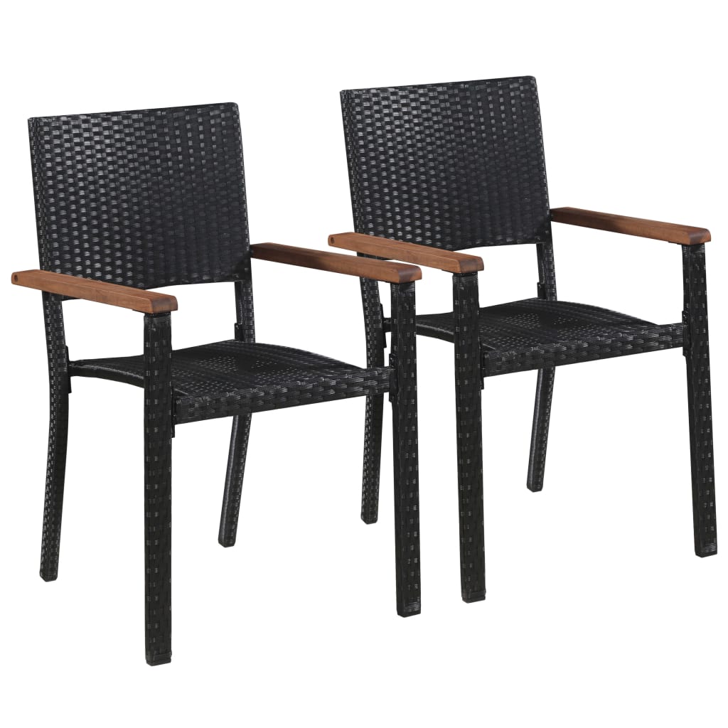 Dining Chair |  Set of 2 | Black | PE Rattan | Standard |  Durable