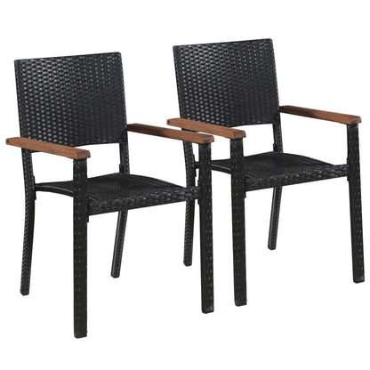 Dining Chair |  Set of 2 | Black | PE Rattan | Standard |  Durable