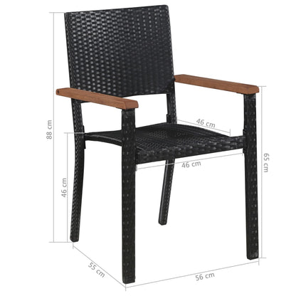 Dining Chair |  Set of 2 | Black | PE Rattan | Standard |  Durable