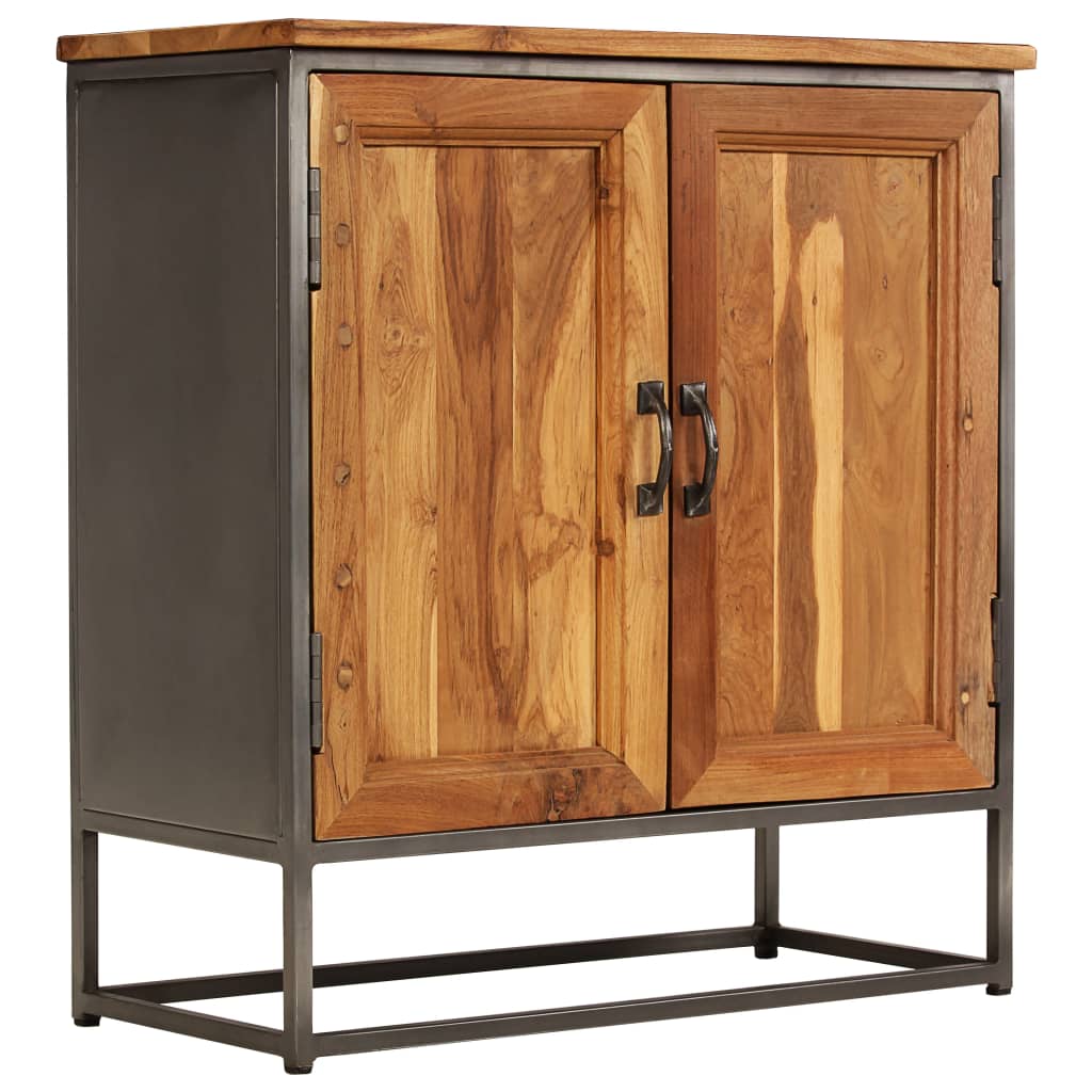 vidaXL Sideboard Brown and Grey Recycled Teak and Steel Medium Sideboard