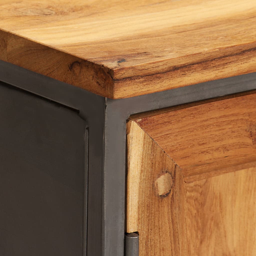vidaXL Sideboard Brown and Grey Recycled Teak and Steel Medium Sideboard