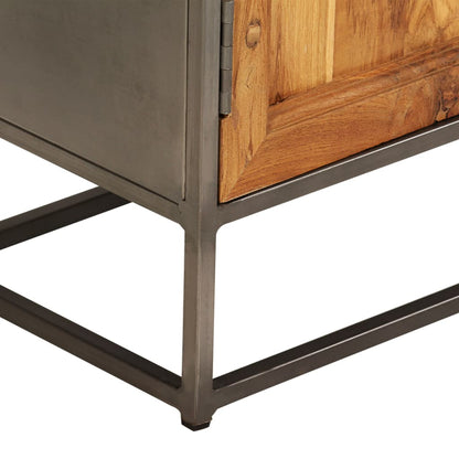 vidaXL Sideboard Brown and Grey Recycled Teak and Steel Medium Sideboard