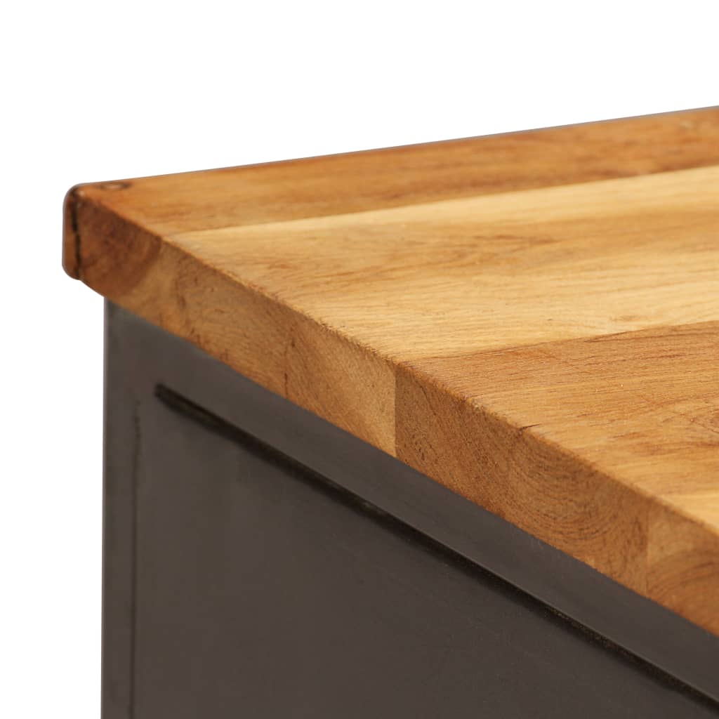 vidaXL Sideboard Brown and Grey Recycled Teak and Steel Medium Sideboard