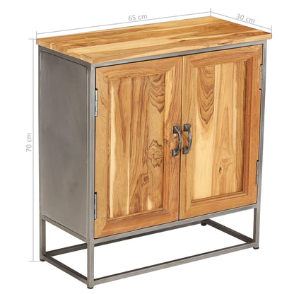 vidaXL Sideboard Brown and Grey Recycled Teak and Steel Medium Sideboard