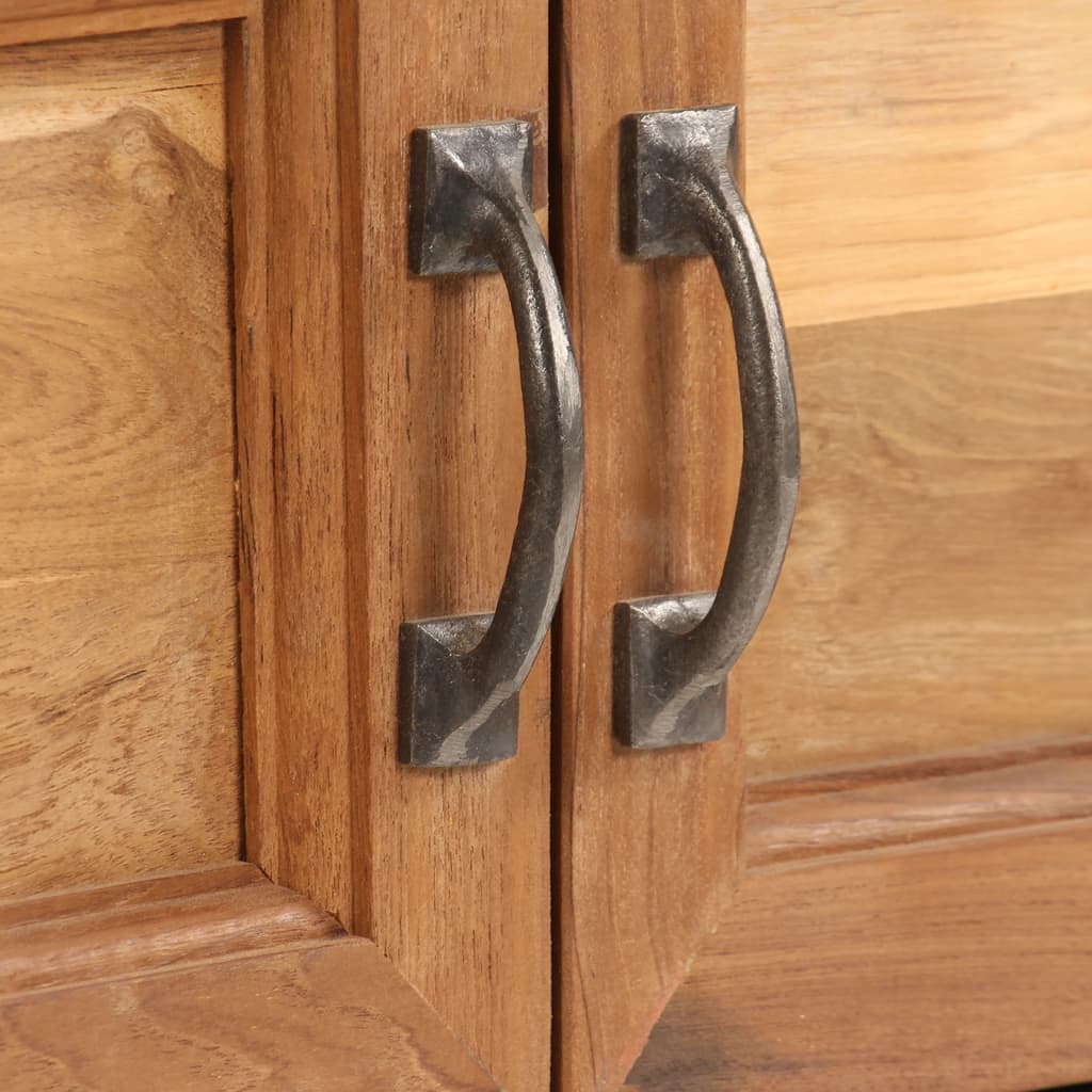 TV Cabinet Recycled Teak Recycled Teak and Steel Medium