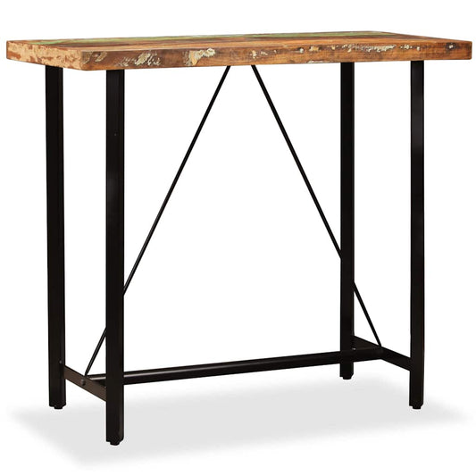 Bar Set | Varied Wood Tones | Solid Reclaimed Wood and Steel | Medium