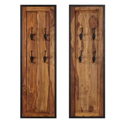 Coat Racks 2 pcs Solid Acacia Wood