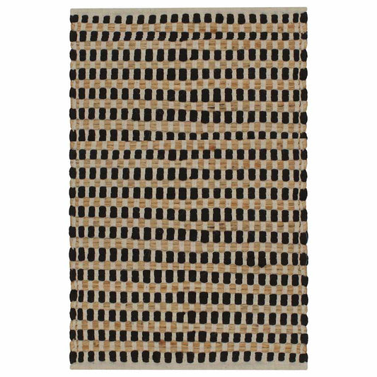 Bath Mat Set | Natural and black | Jute | Bath mat size: 52 x 83 cm