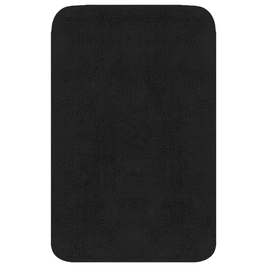 Bathroom Mat Set 3 Pieces Fabric Anthracite