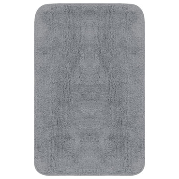 Bathroom Mat Set 3 Pieces Fabric Grey