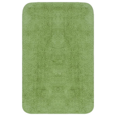 Bathroom Mat Set 3 Pieces Fabric Green