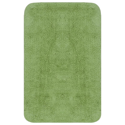 Bathroom Mat Set 3 Pieces Fabric Green