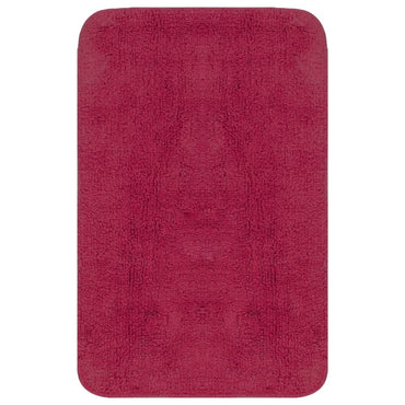 Bathroom Mat Set 3 Pieces Fabric Fuchsia